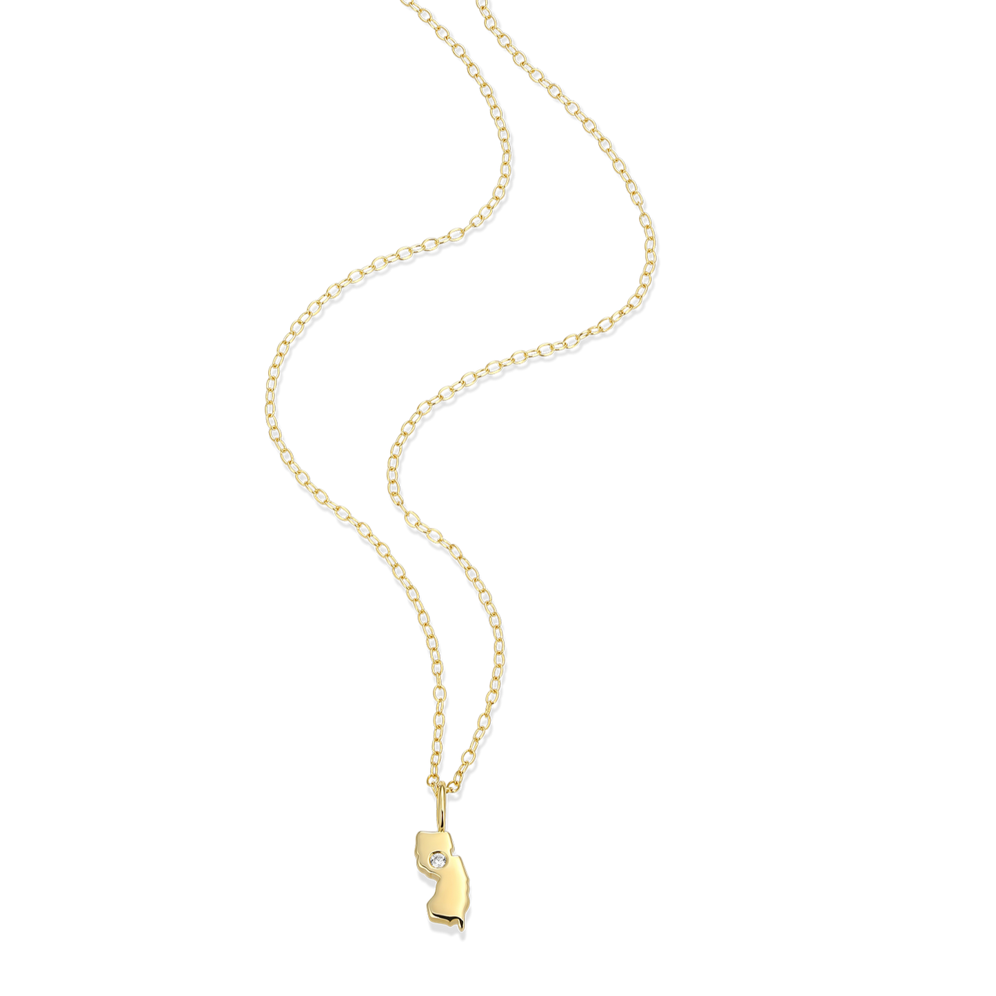New Jersey State Lab-Created Diamond Pendant Necklace in 14K Gold-Plated Sterling Silver | M by Monte Luna