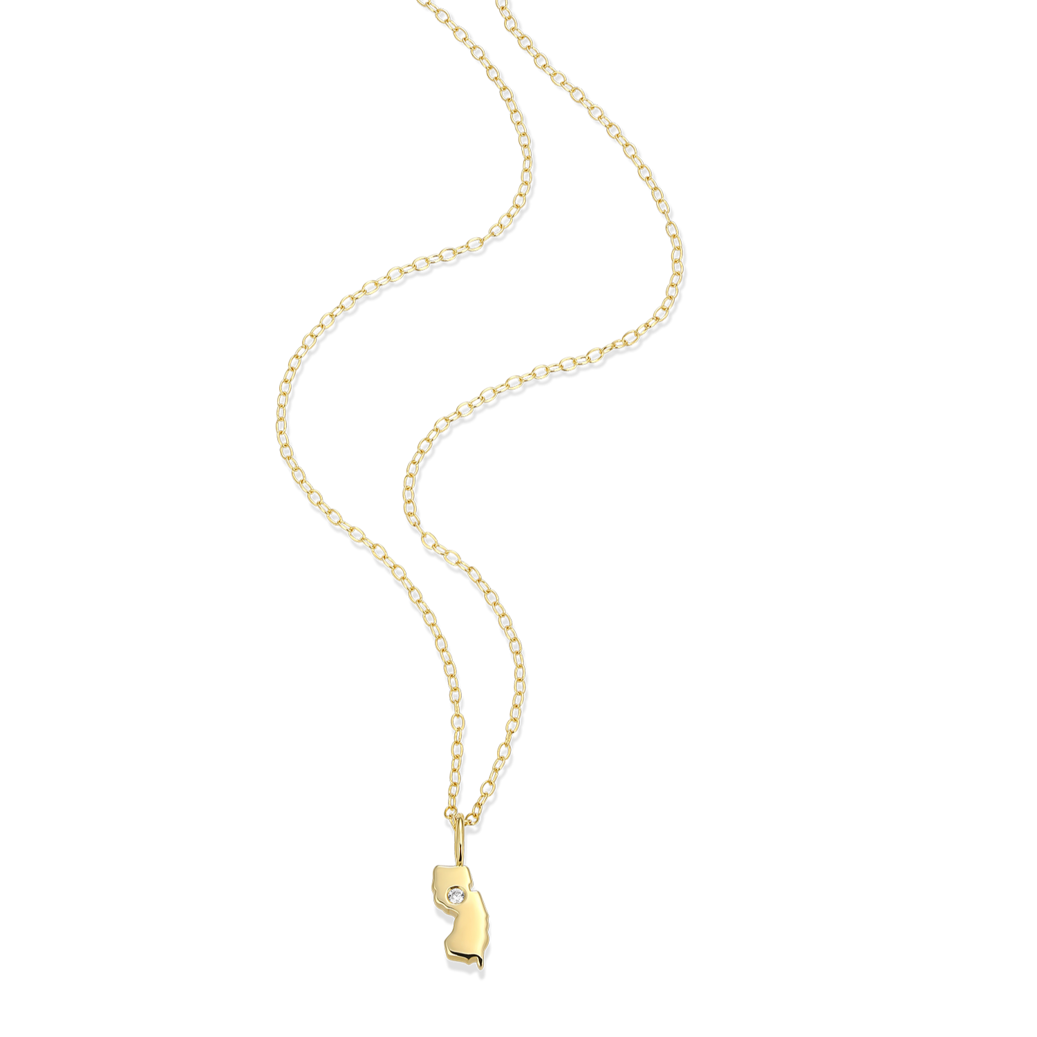New Jersey State Lab-Created Diamond Pendant Necklace in 14K Gold-Plated Sterling Silver | M by Monte Luna