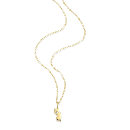New Jersey State Lab-Created Diamond Pendant Necklace in 14K Gold-Plated Sterling Silver | M by Monte Luna