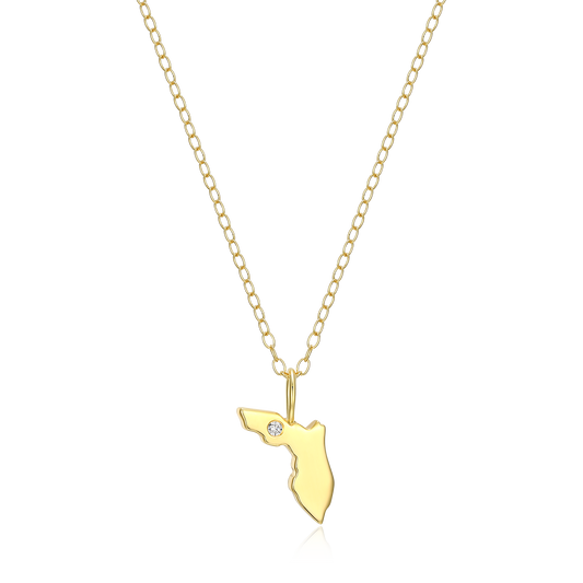Florida State Lab-Created Diamond Pendant Necklace in 14K Gold-Plated Sterling Silver | M by Monte Luna