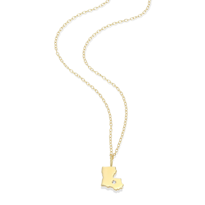Louisiana State Lab-Created Diamond Pendant Necklace in 14K Gold-Plated Sterling Silver | M by Monte Luna