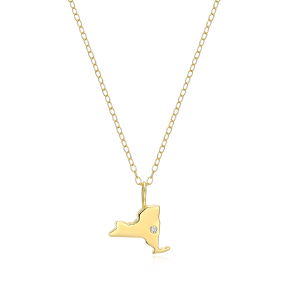 New York State Lab-Created Diamond Pendant Necklace in 14K Gold-Plated Sterling Silver | M by Monte Luna