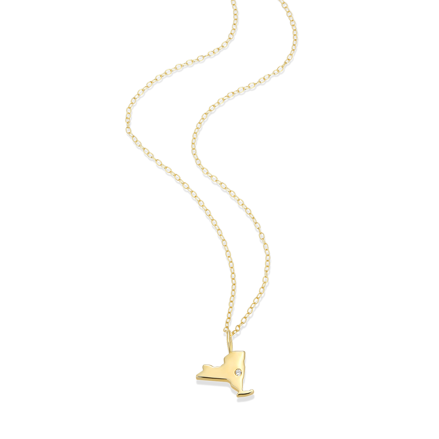 New York State Lab-Created Diamond Pendant Necklace in 14K Gold-Plated Sterling Silver | M by Monte Luna