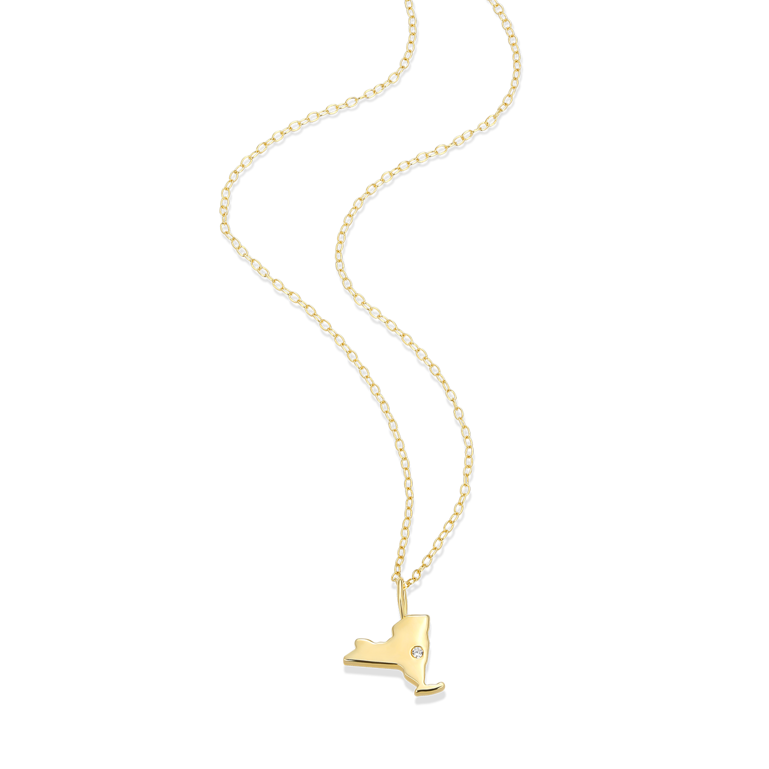 New York State Lab-Created Diamond Pendant Necklace in 14K Gold-Plated Sterling Silver | M by Monte Luna