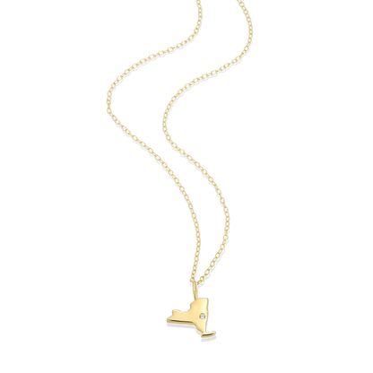 New York State Lab-Created Diamond Pendant Necklace in 14K Gold-Plated Sterling Silver | M by Monte Luna