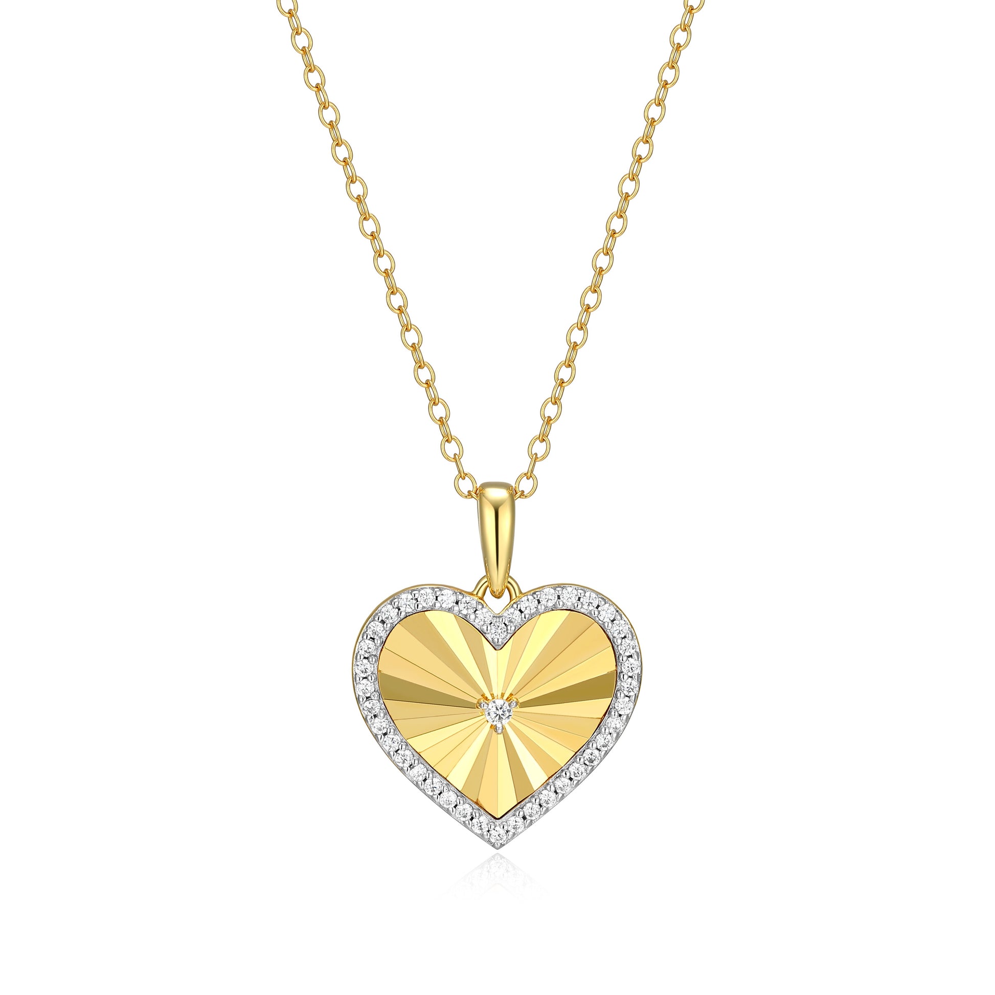 BN0311Y - Sunray Heart Pendant Necklace | m by monte luna