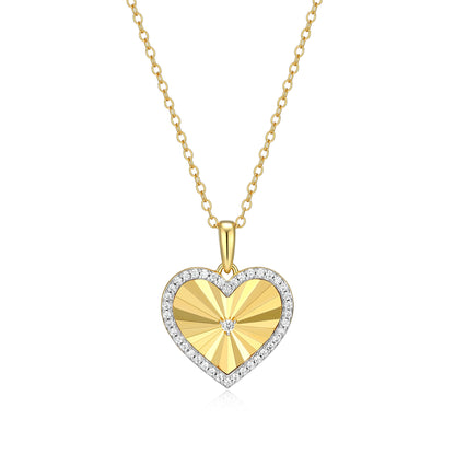 BN0311Y - Sunray Heart Pendant Necklace | m by monte luna