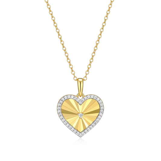 BN0311Y - Sunray Heart Pendant Necklace | m by monte luna