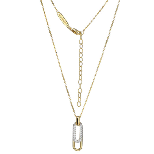 MN0118 - Paperclip Pave Lab-Created Diamond Pendant Necklace | Monte Luna