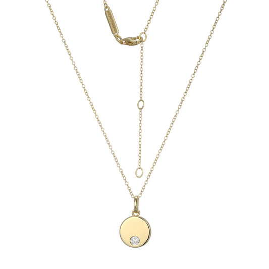 BN0264Y - Round Disc Pendant Necklace | m by monte luna