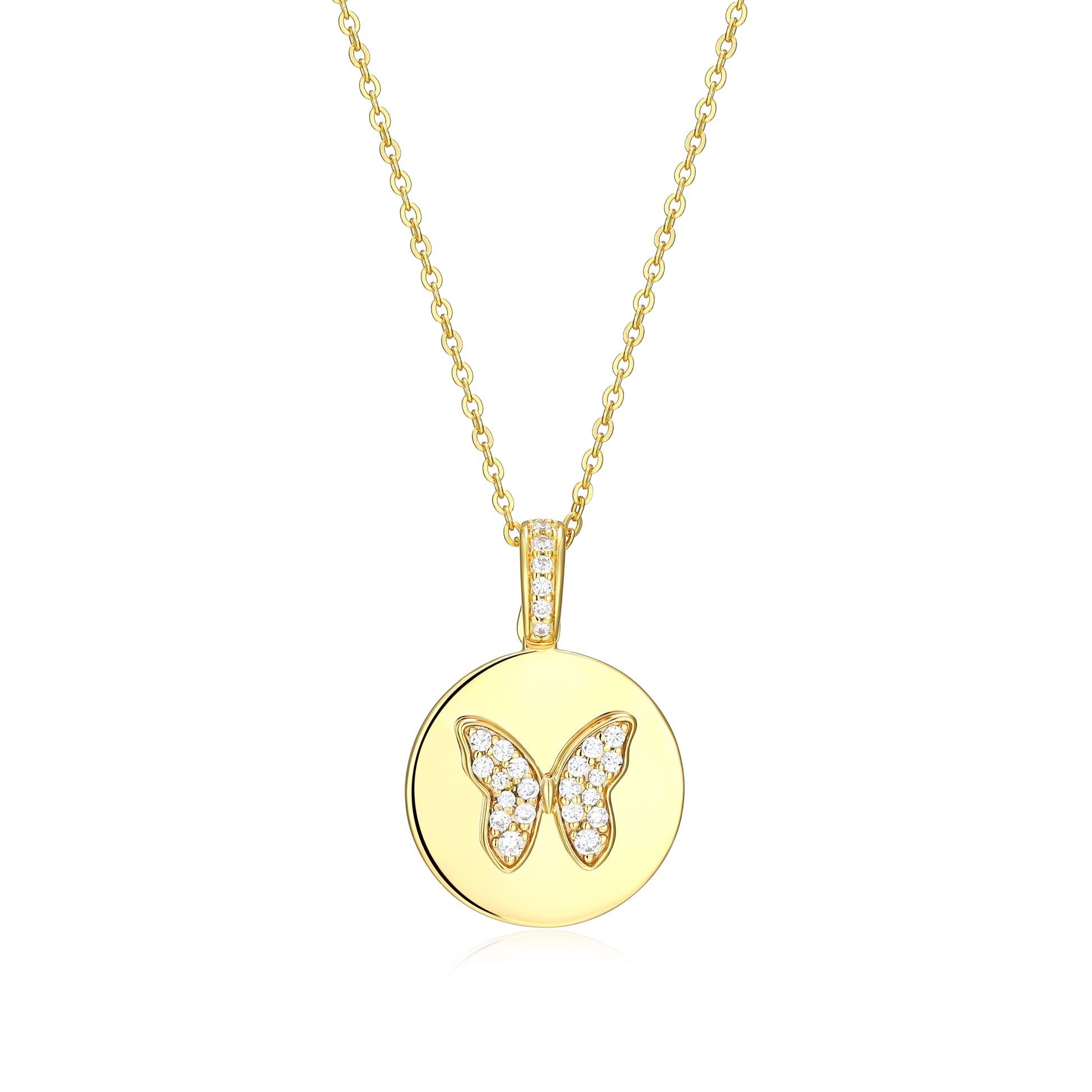 RN0227 - Butterfly Medallion Pendant Necklace | reign