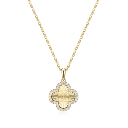 RN0228Y - Sunray Clover Pendant Necklace | reign