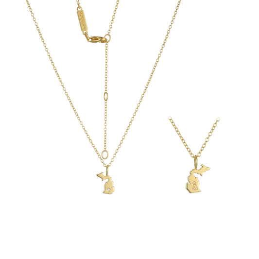 BN0280Y - Michigan State Lab-Created Diamond Pendant Necklace | M by Monte Luna