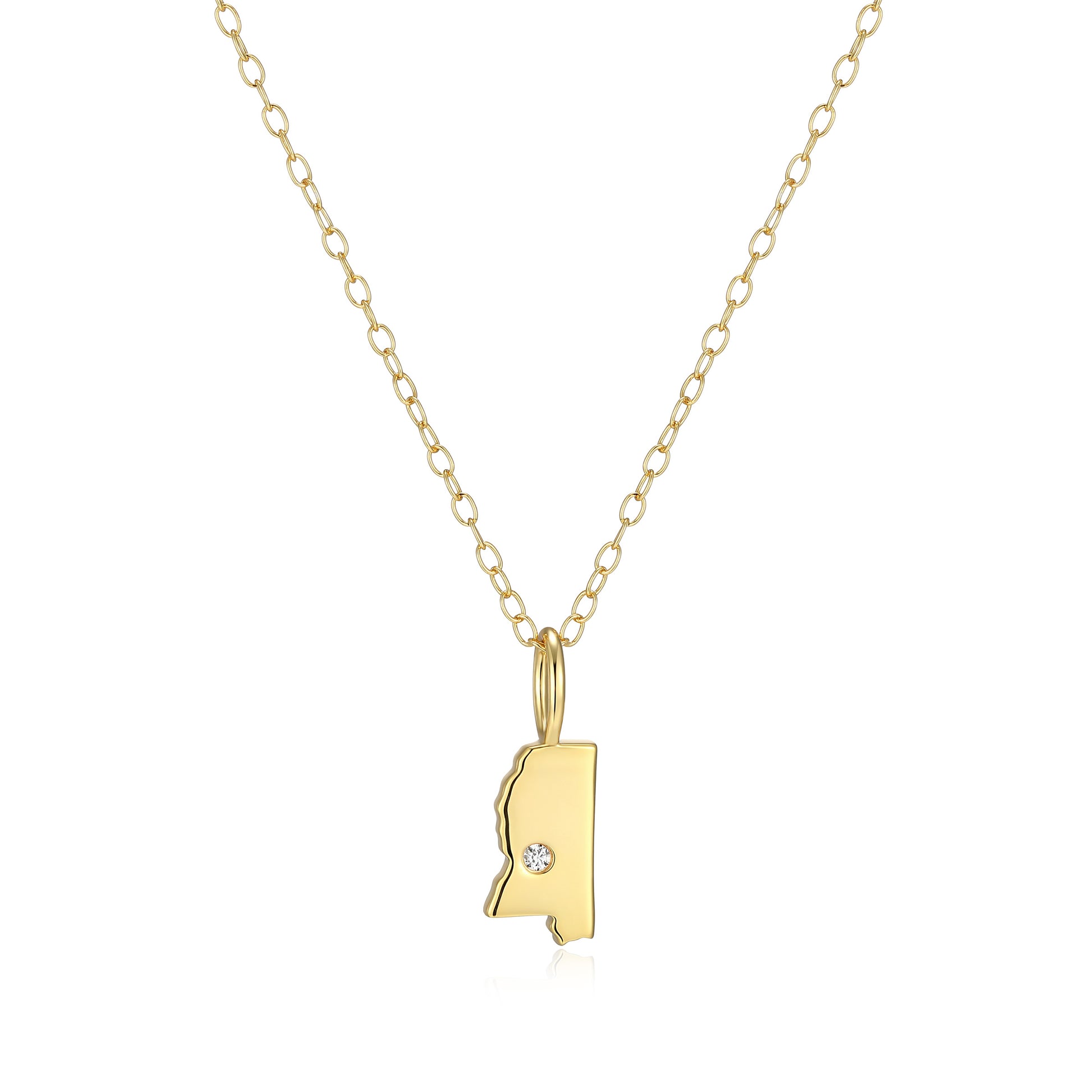 BN0287Y - Mississippi State Lab-Created Diamond Pendant Necklace | m by monte luna