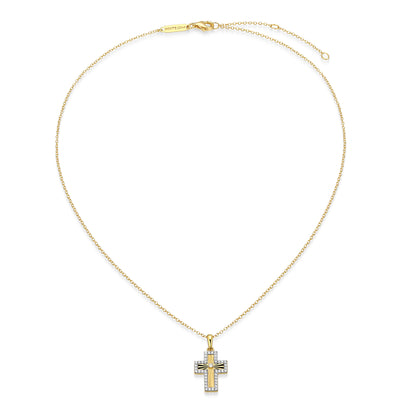 BN0310Y - Sunray Cross Pendant Necklace | m by monte luna
