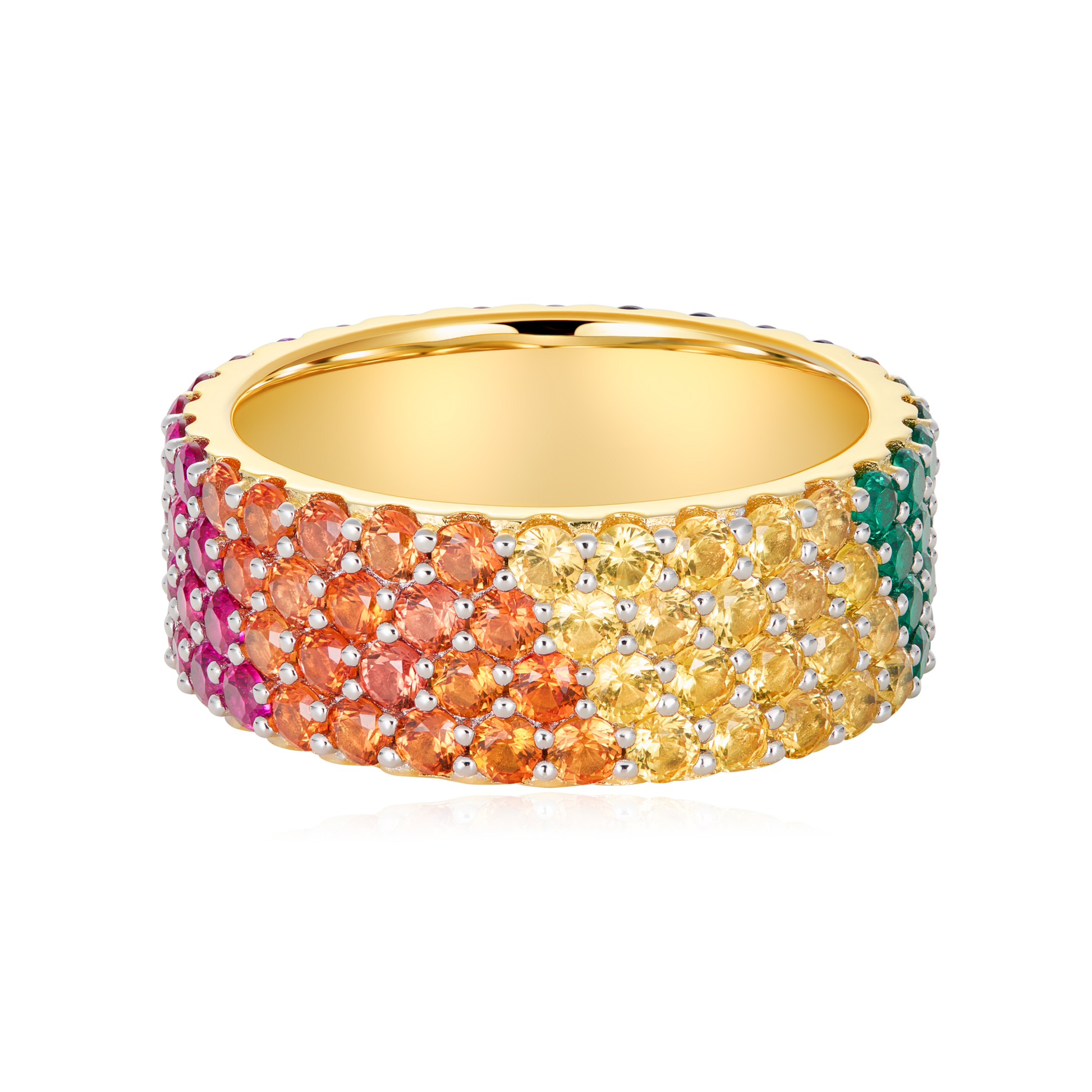 Rainbow Eternity Ring in 14K Yellow Gold-Plated Sterling Silver | M by Monte Luna