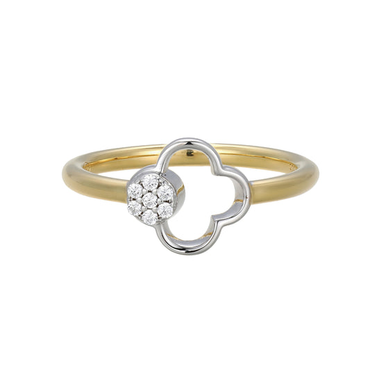 CR0202 - Two-Tone Clover Ring | charles garnier