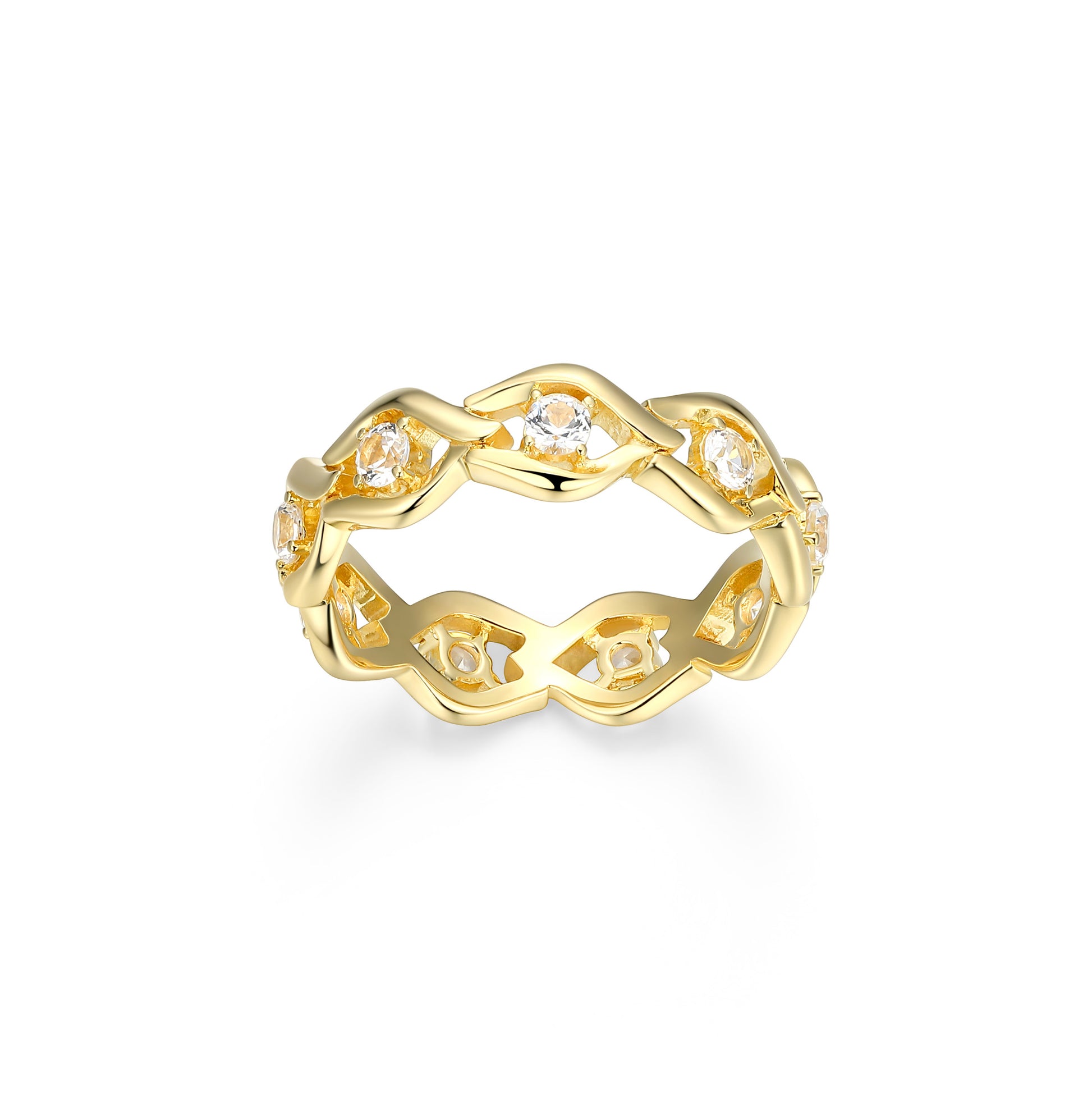 CR0190 - Intertwined Created White Sapphire Ring | charles garnier