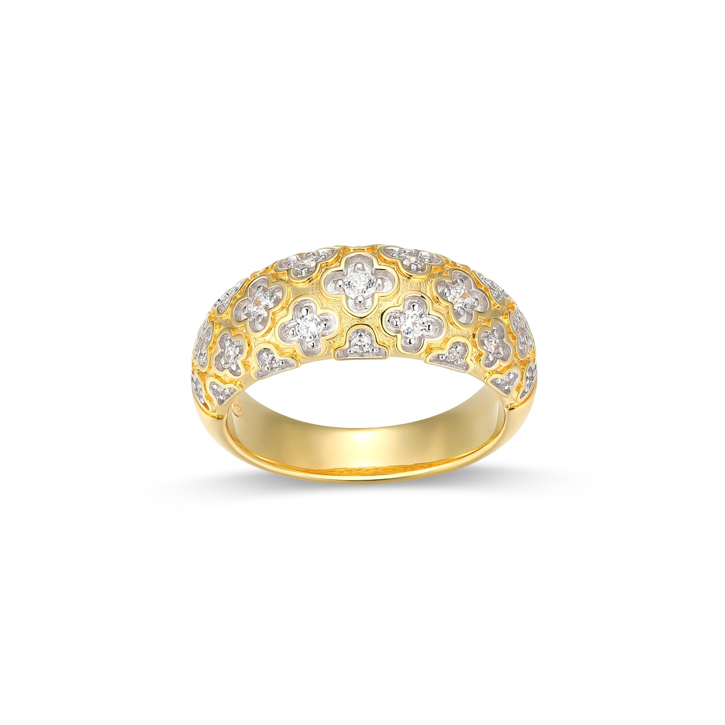 CR02216 - Two-Tone Clover Ring | Paris 1901