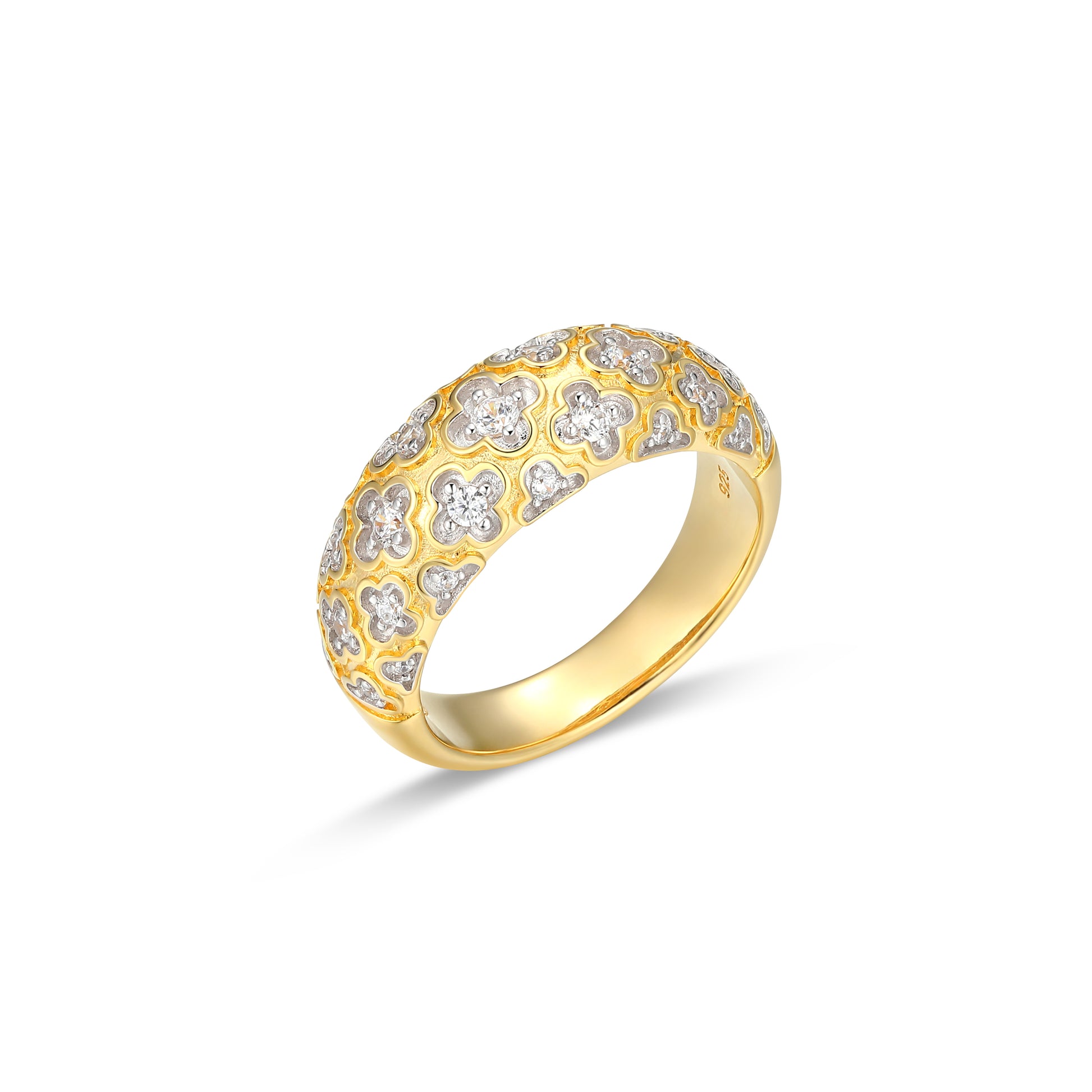 CR02216 - Two-Tone Clover Ring | Paris 1901