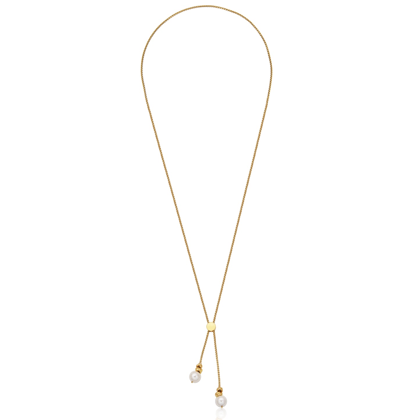 T0XJ810232 - White Shell Pearl Bolo Necklace | Steelx