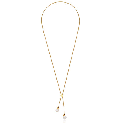 T0XJ810232 - White Shell Pearl Bolo Necklace | Steelx