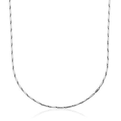 T0XJ820118 - Faceted Diamond-Shape Chain Necklace | Steelx