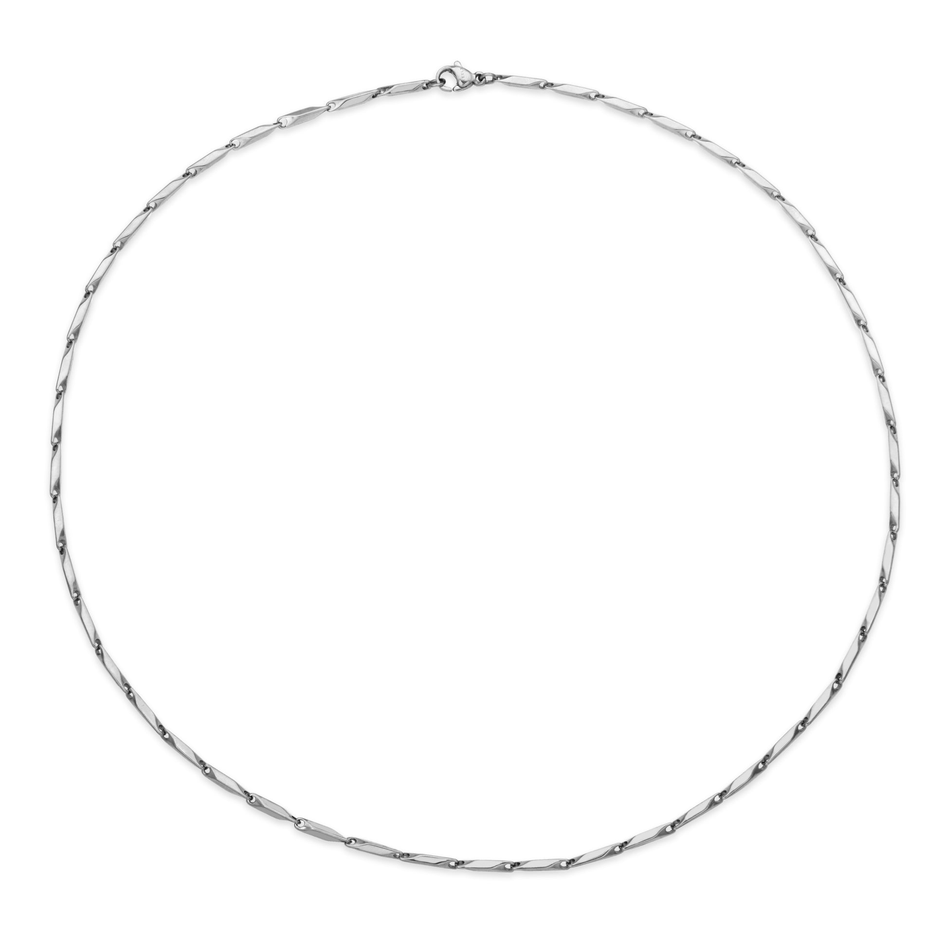 T0XJ820118 - Faceted Diamond-Shape Chain Necklace | Steelx