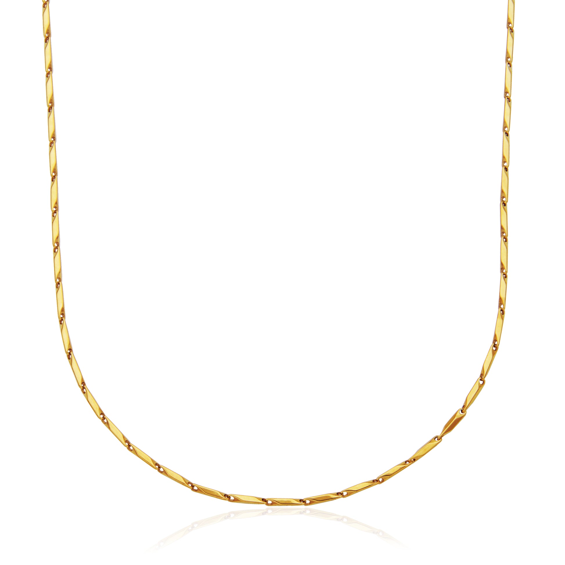 T0XJ820218 - Faceted Diamond-Shape Chain Necklace | Steelx