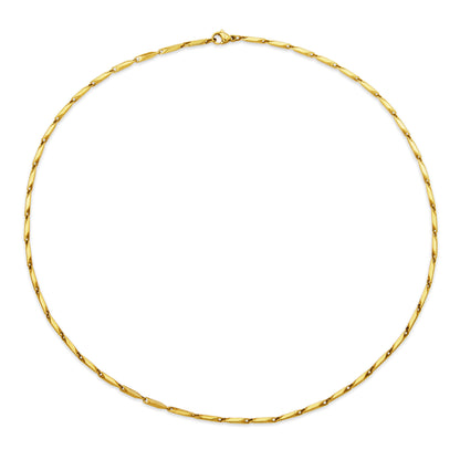 T0XJ820218 - Faceted Diamond-Shape Chain Necklace | Steelx