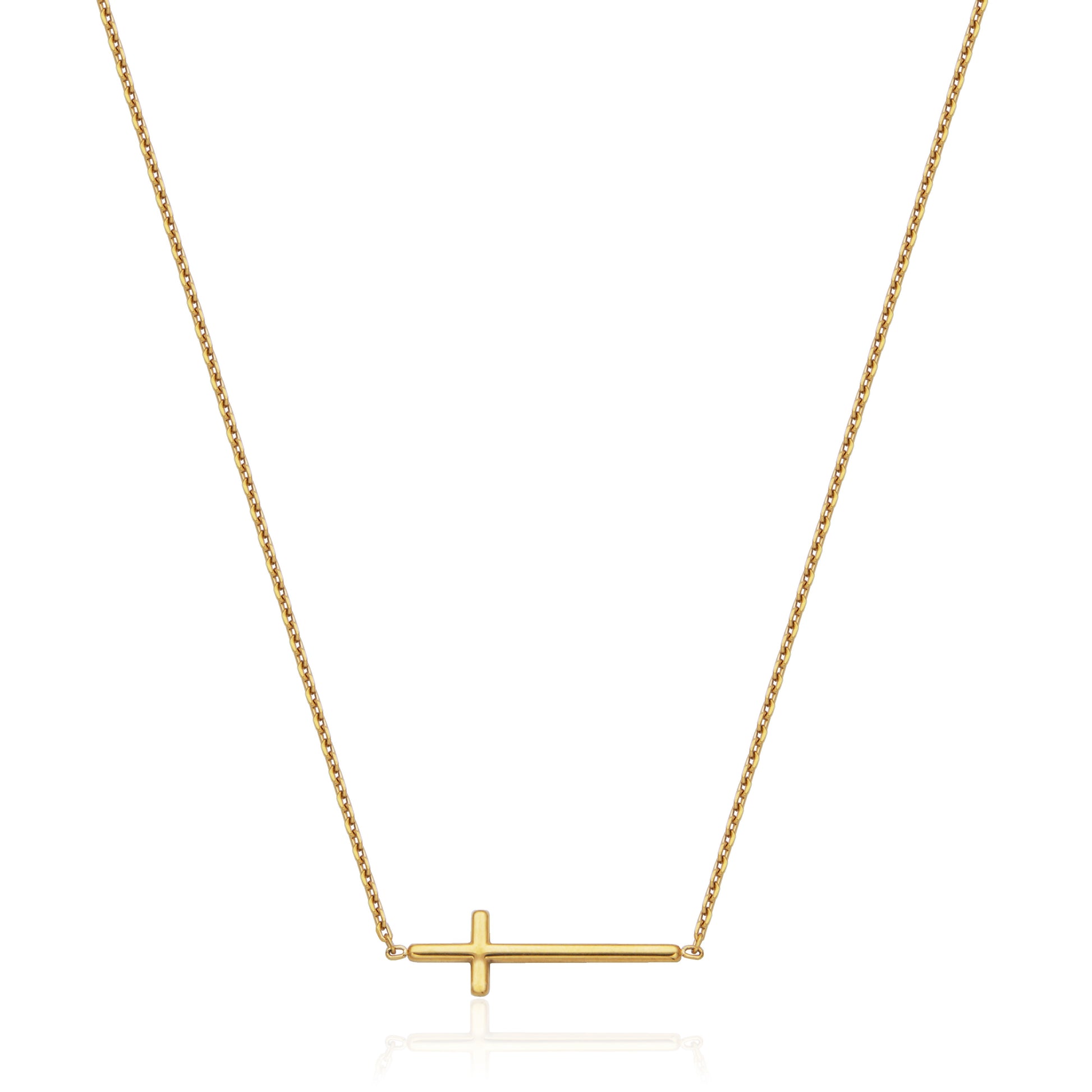 T0XJ870216 - Side Cross Necklace | Steelx