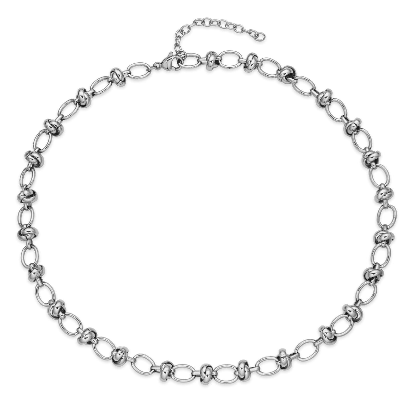T0XJ910118 - Tie-Up Link Chain Necklace | Steelx