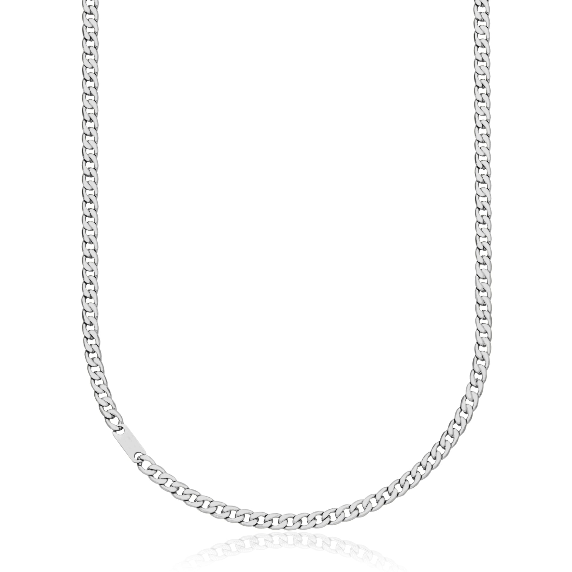 T0XJ950120 - 5mm Curb Chain ID Necklace | steelx