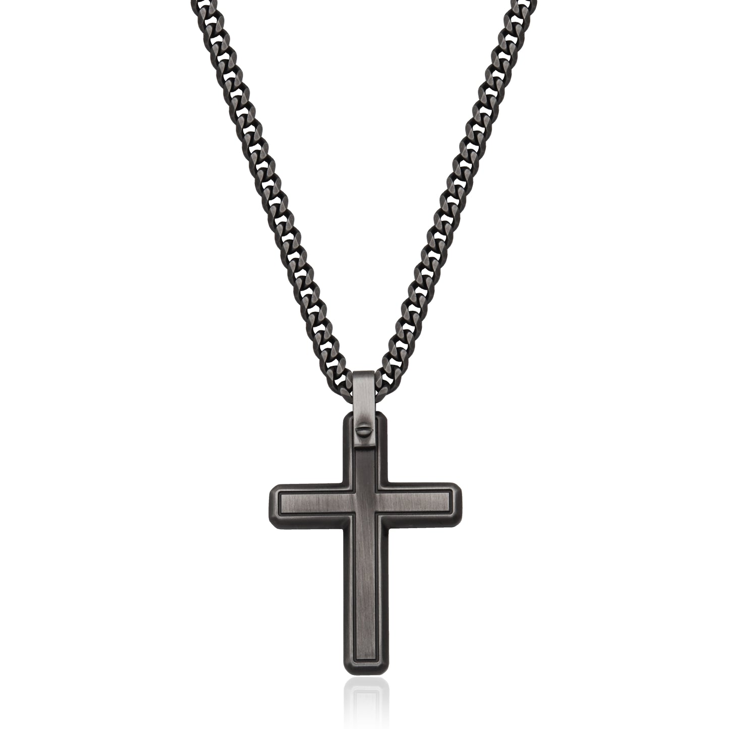 T0XK040422 - Antique Black Cross Necklace | steelx