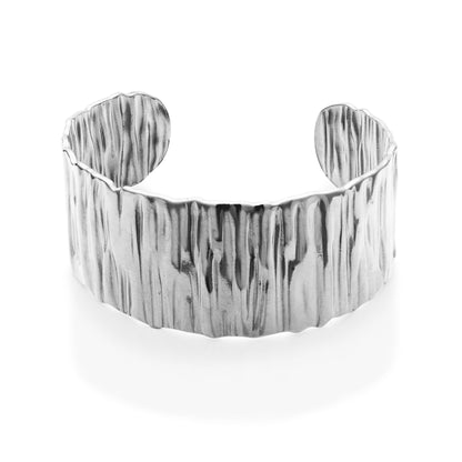 T1XJ900100 - Wide Ridged Cuff Bracelet | Steelx