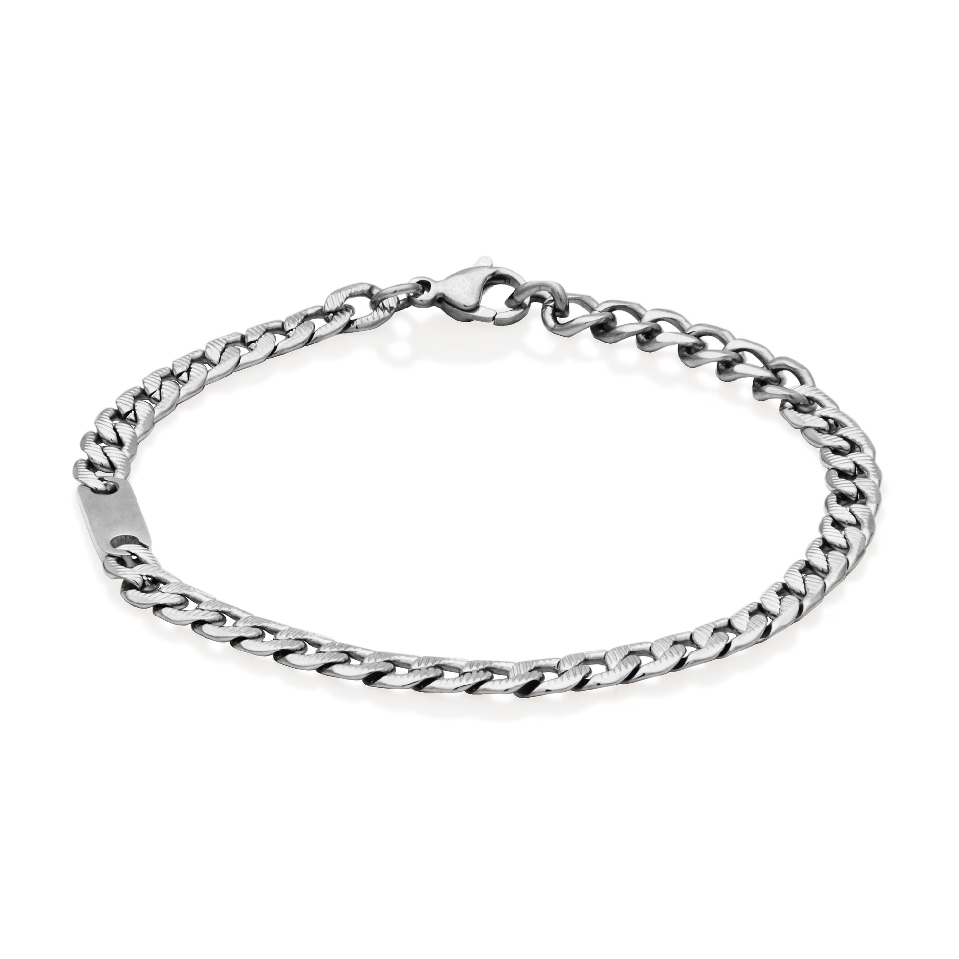 T1XJ950175 - 5mm Curb Chain ID Bracelet | steelx