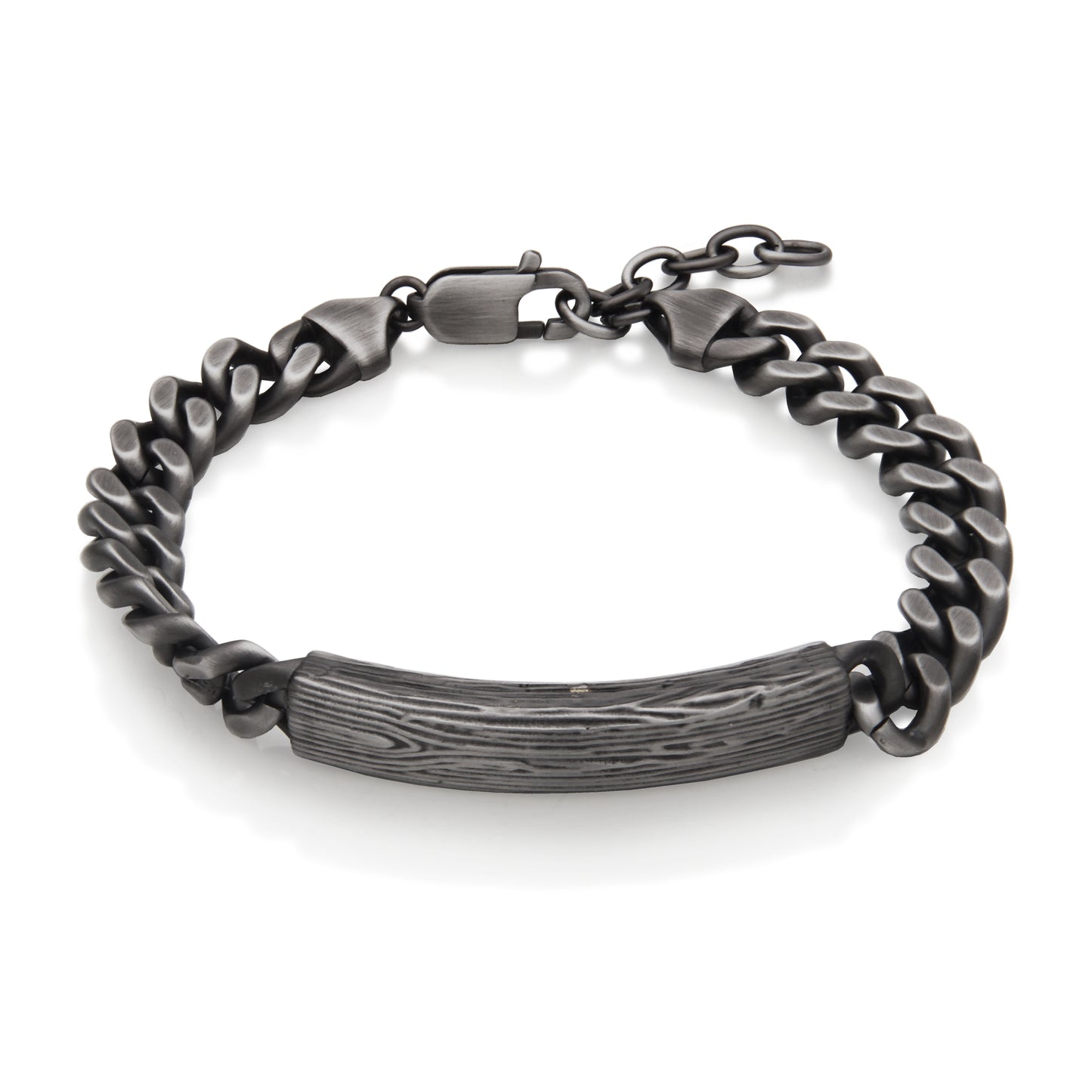 T1XJ980480 - Wood Grain Patterned ID Bracelet | steelx