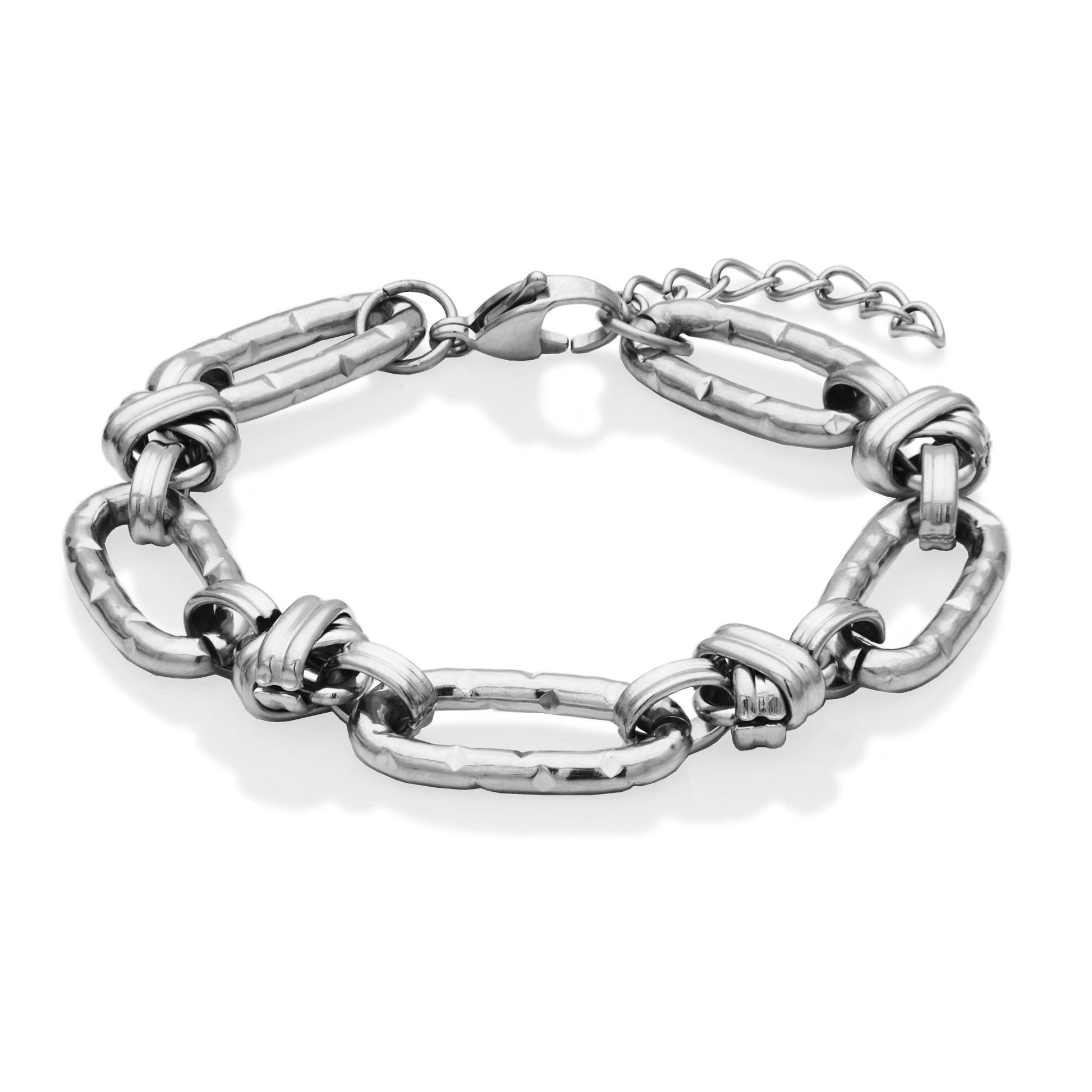 T1XK470175 - Chunky Oval Knot Link Bracelet | steelx