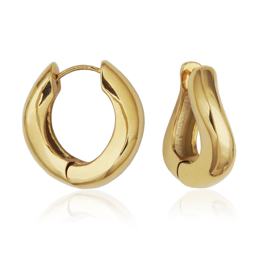 T2XK220200 - Puffy Wave Hoop Earrings | steelx