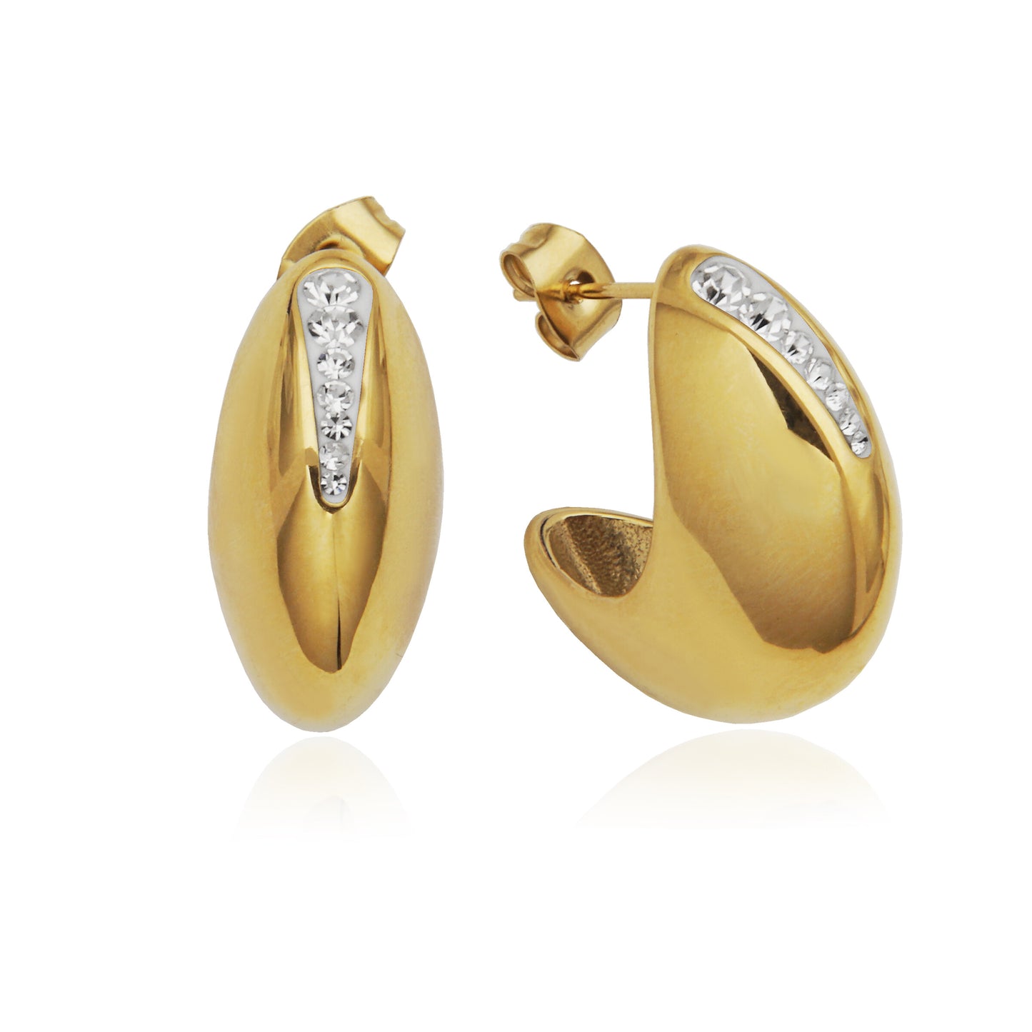 T2XK230200 - Puffy Curved J-Hoop Earrings | steelx