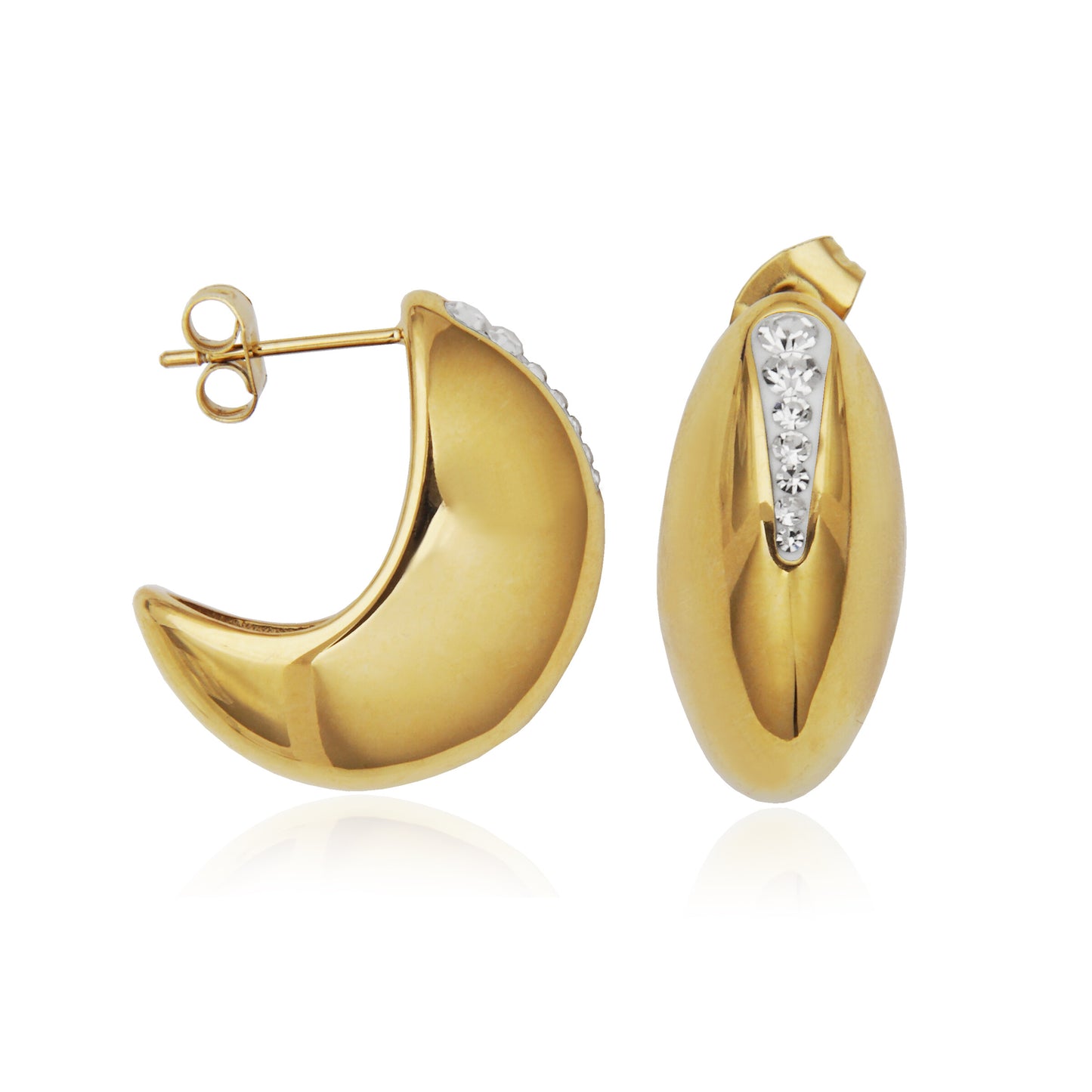 T2XK230200 - Puffy Curved J-Hoop Earrings | steelx