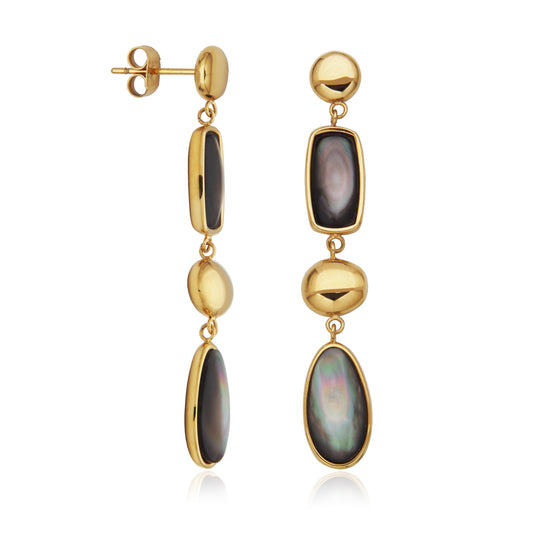 T2XK250200 - Gray MOP Stud Dangle Earrings | steelx