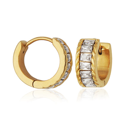 T2XK340200 - Clear Crystal Hoop Earrings | steelx