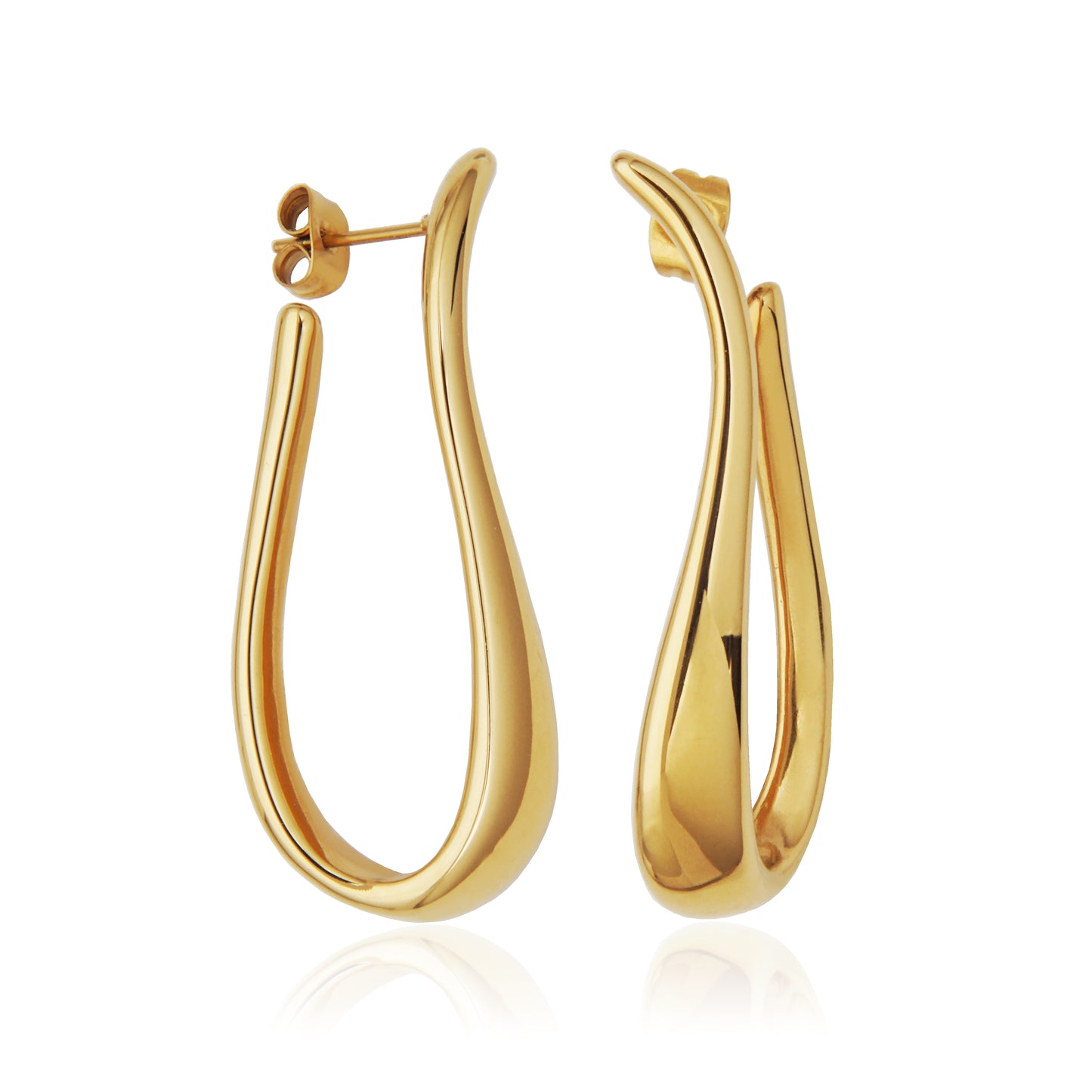 T2XK380200 - Long Wavy Hoop Earrings | steelx
