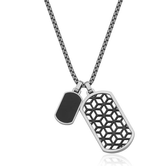 T3XK090122 - Double Dog Tag Necklace | steelx