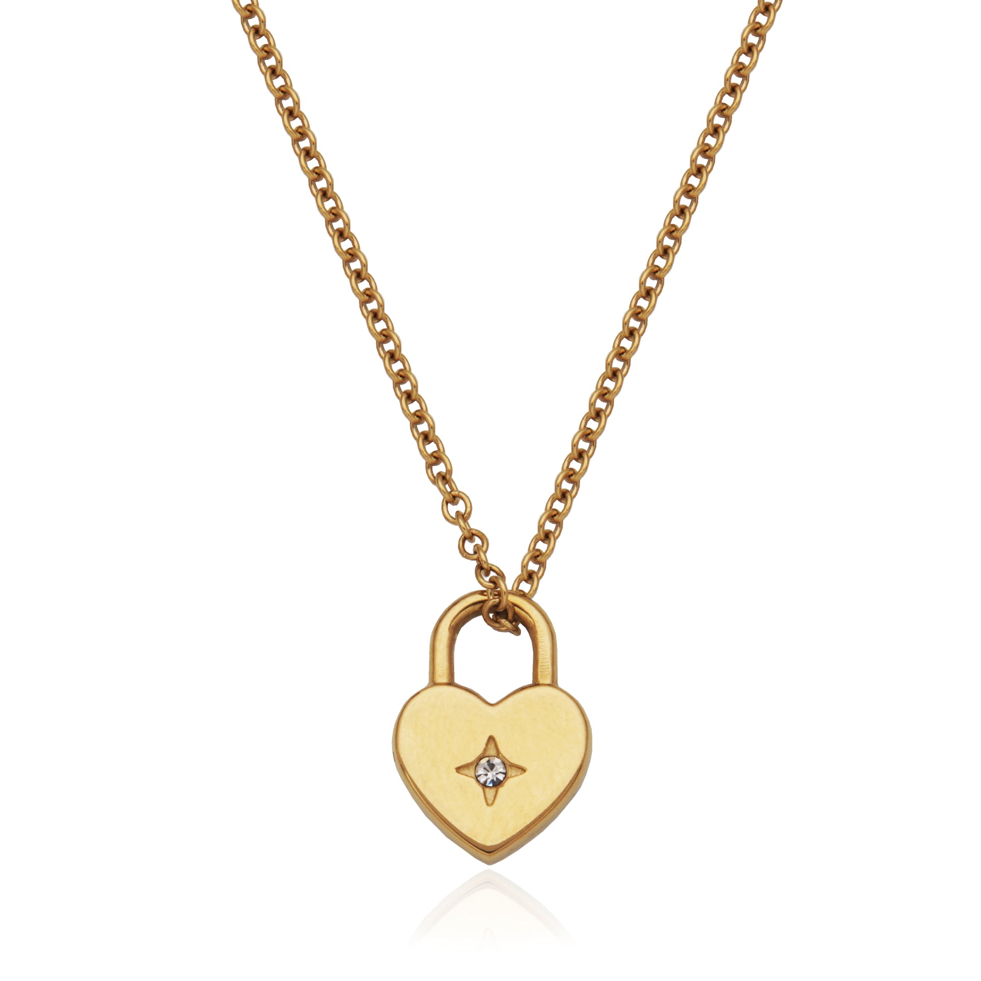 T3XK320216 - Heart Lock Pendant Necklace | steelx