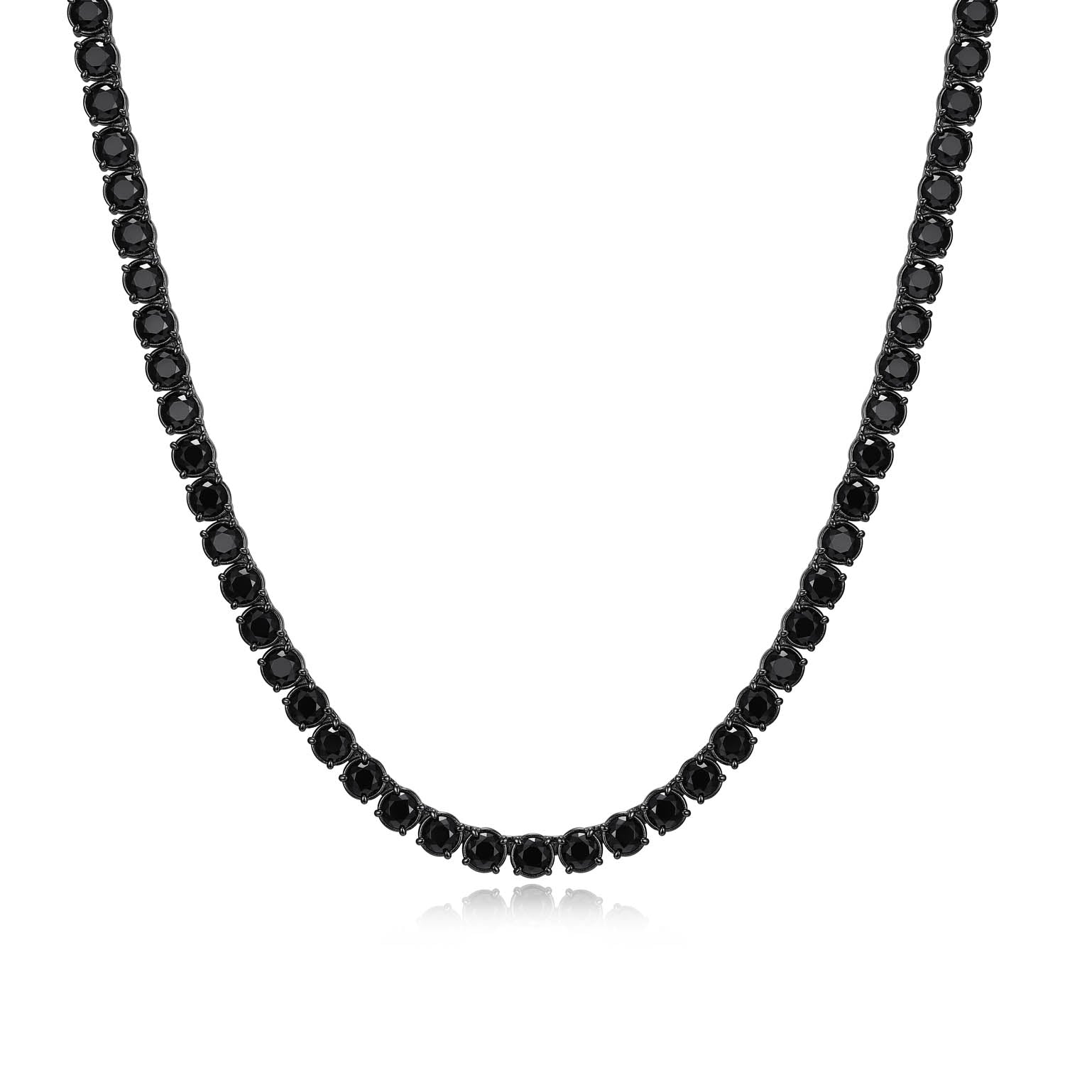 Basic Black Spinel Tennis Necklace - UN0050 | ethos