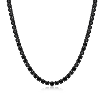 Basic Black Spinel Tennis Necklace - UN0050 | ethos