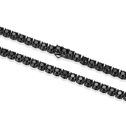 Basic Black Spinel Tennis Necklace - UN0050 | ethos