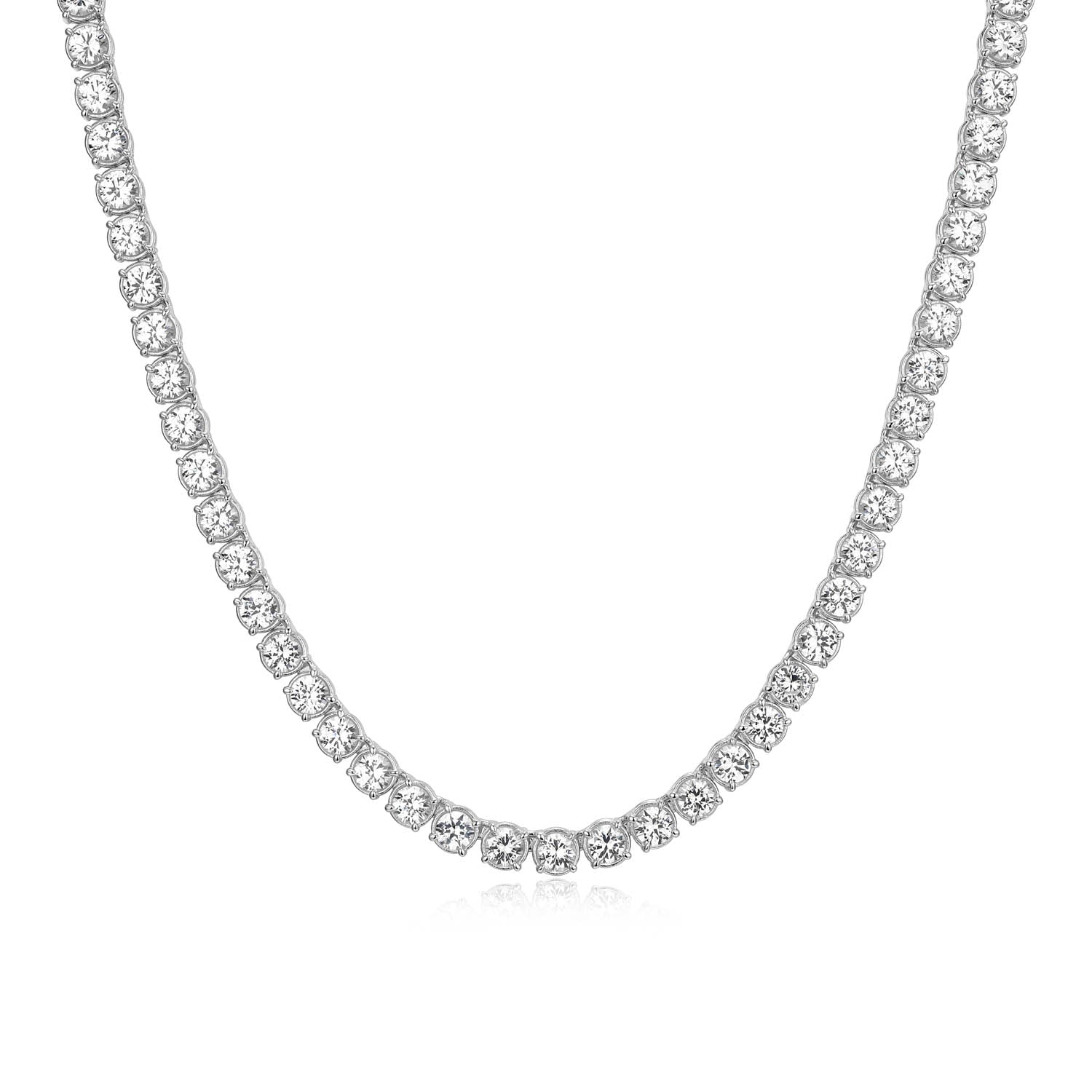 Basic White Sapphire Tennis Necklace - UN0051 | ethos